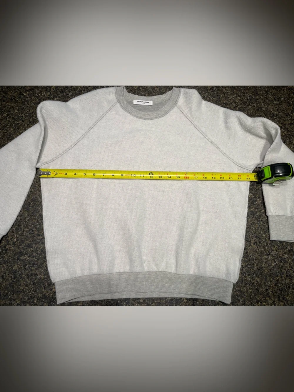 Perfectwhitetee reverse fleece shrunken sweatshirt- Heather gray - Picture 2 of 4